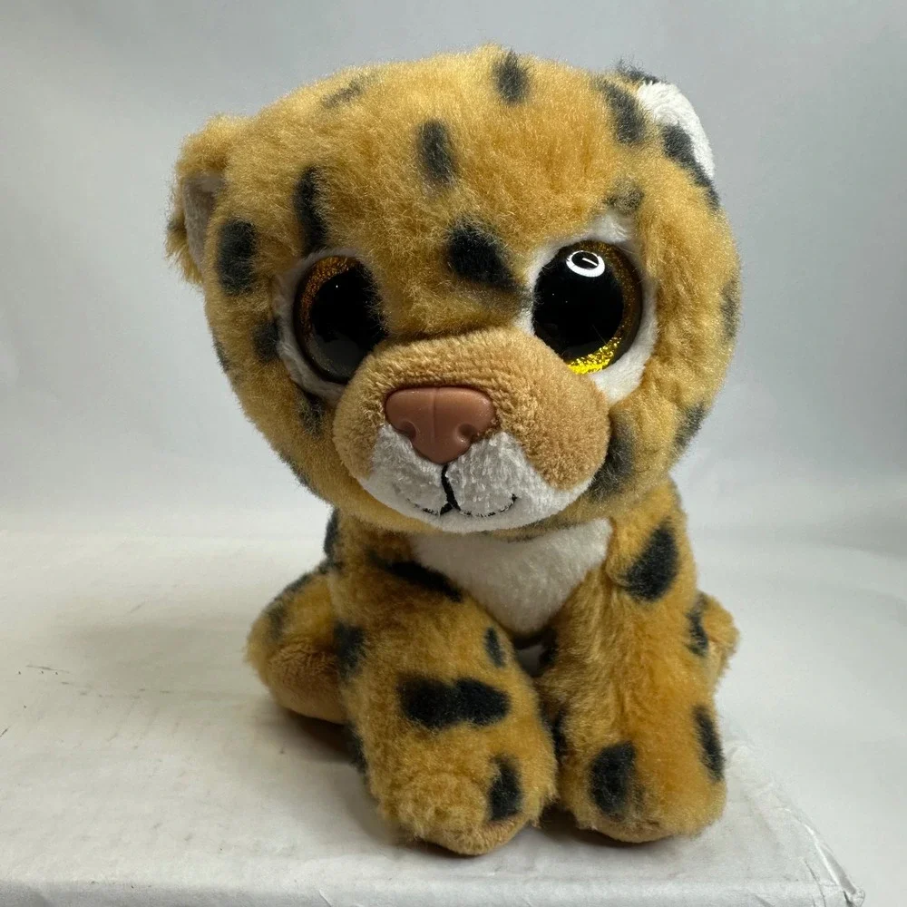 Ty‎ Beanie Boos Freckles the Cheetah Leopard Spotted Plush Gold Glitter Eyes 6in